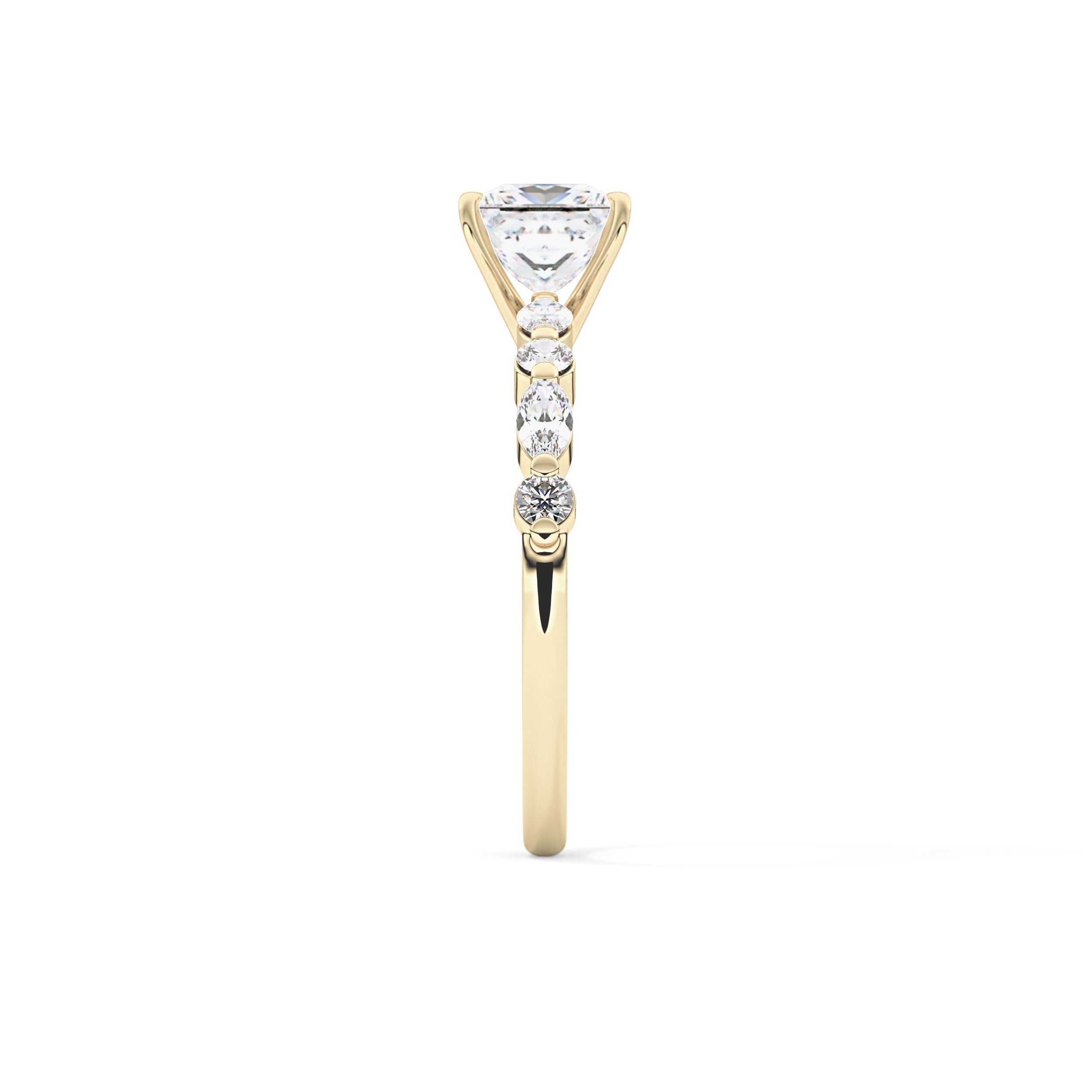 Princess Cut 1.04 Carat Moissanite Ring – Pave Setting in Gold