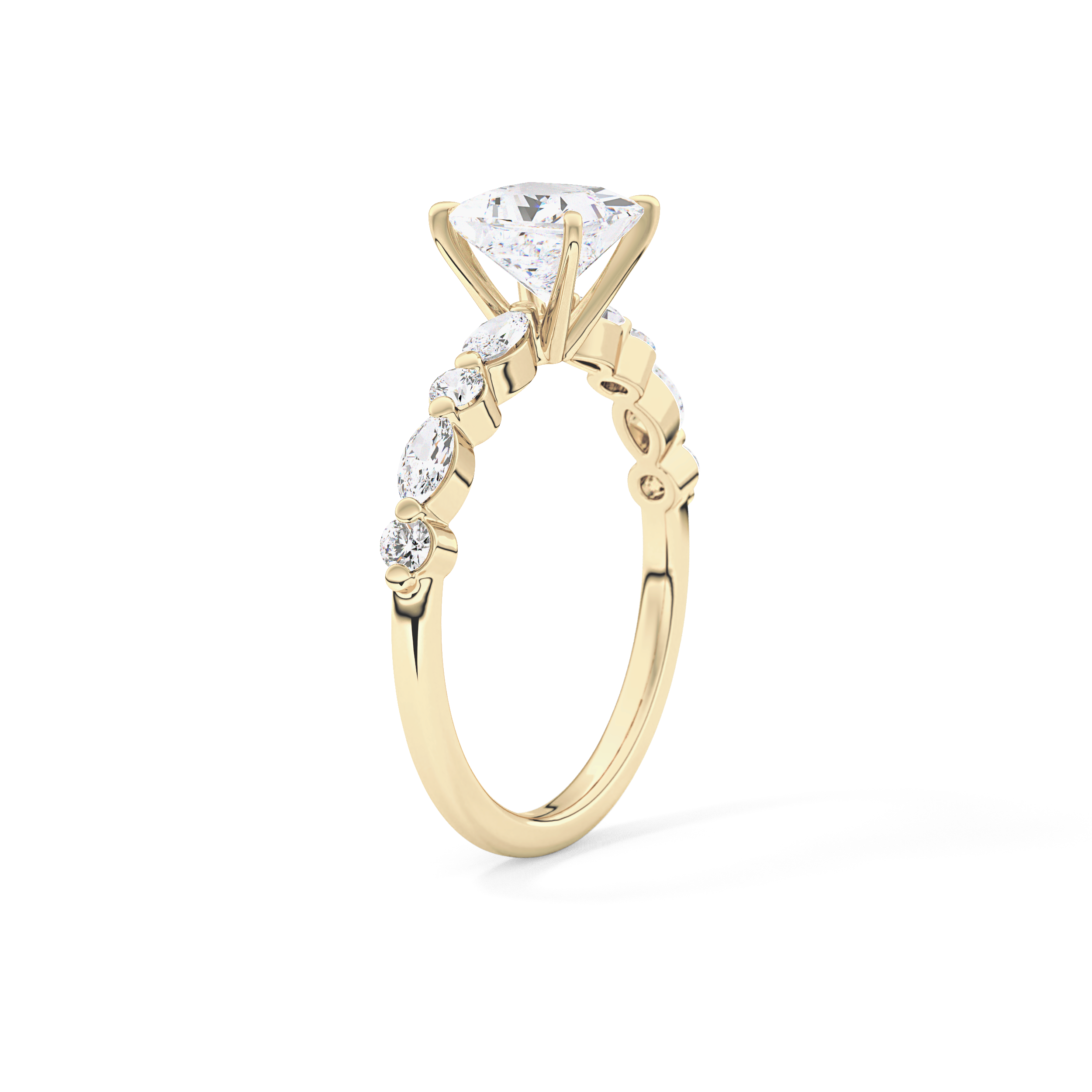Princess Cut 1.04 Carat Moissanite Ring – Pave Setting in Gold
