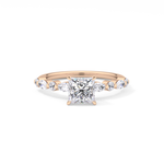 Princess Cut 1.04 Carat Moissanite Ring – Pave Setting in Gold