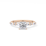 Princess Cut 1.04 Carat Moissanite Ring – Pave Setting in Gold