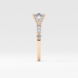 Princess Cut 1.04 Carat Moissanite Ring – Pave Setting in Gold