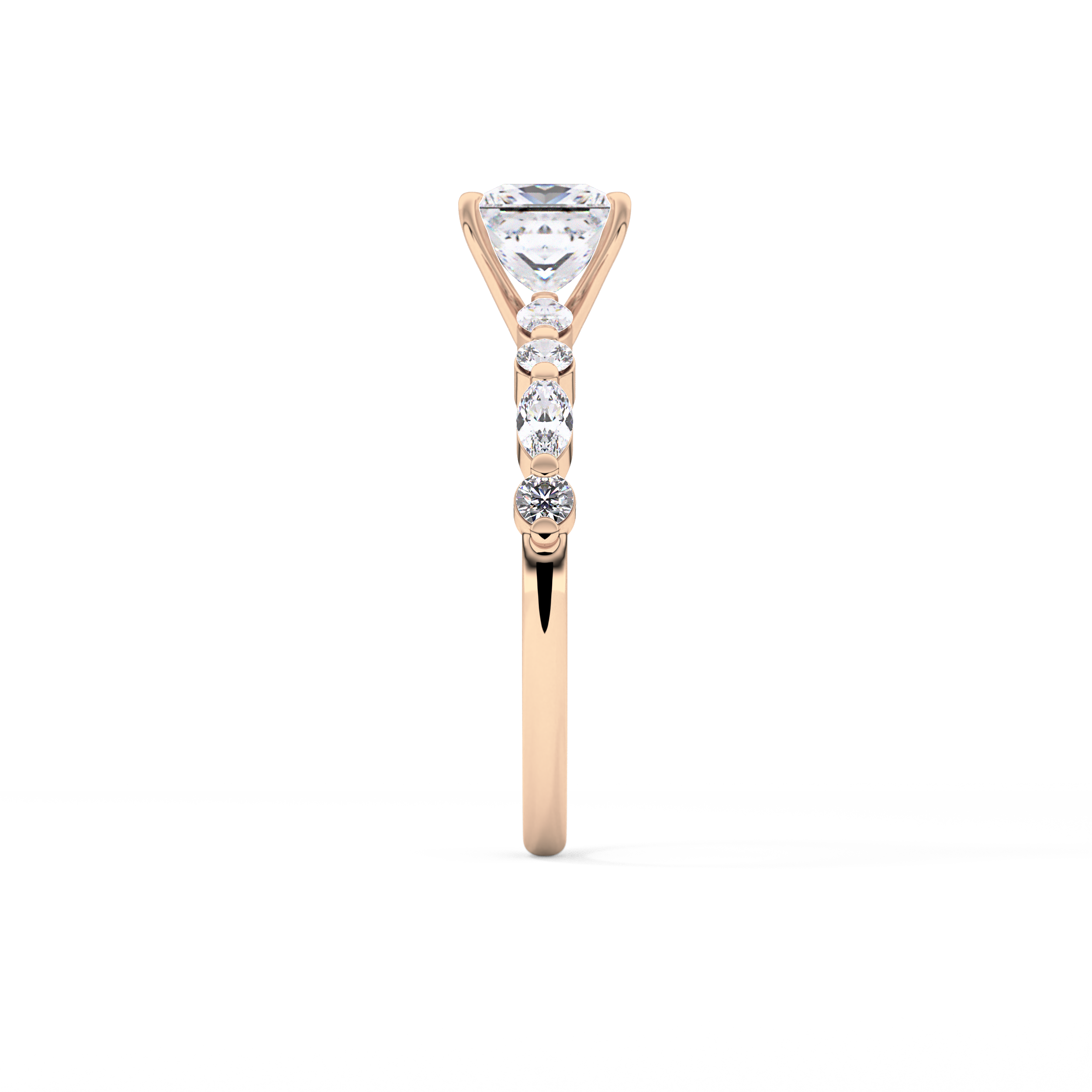 Princess Cut 1.04 Carat Moissanite Ring – Pave Setting in Gold