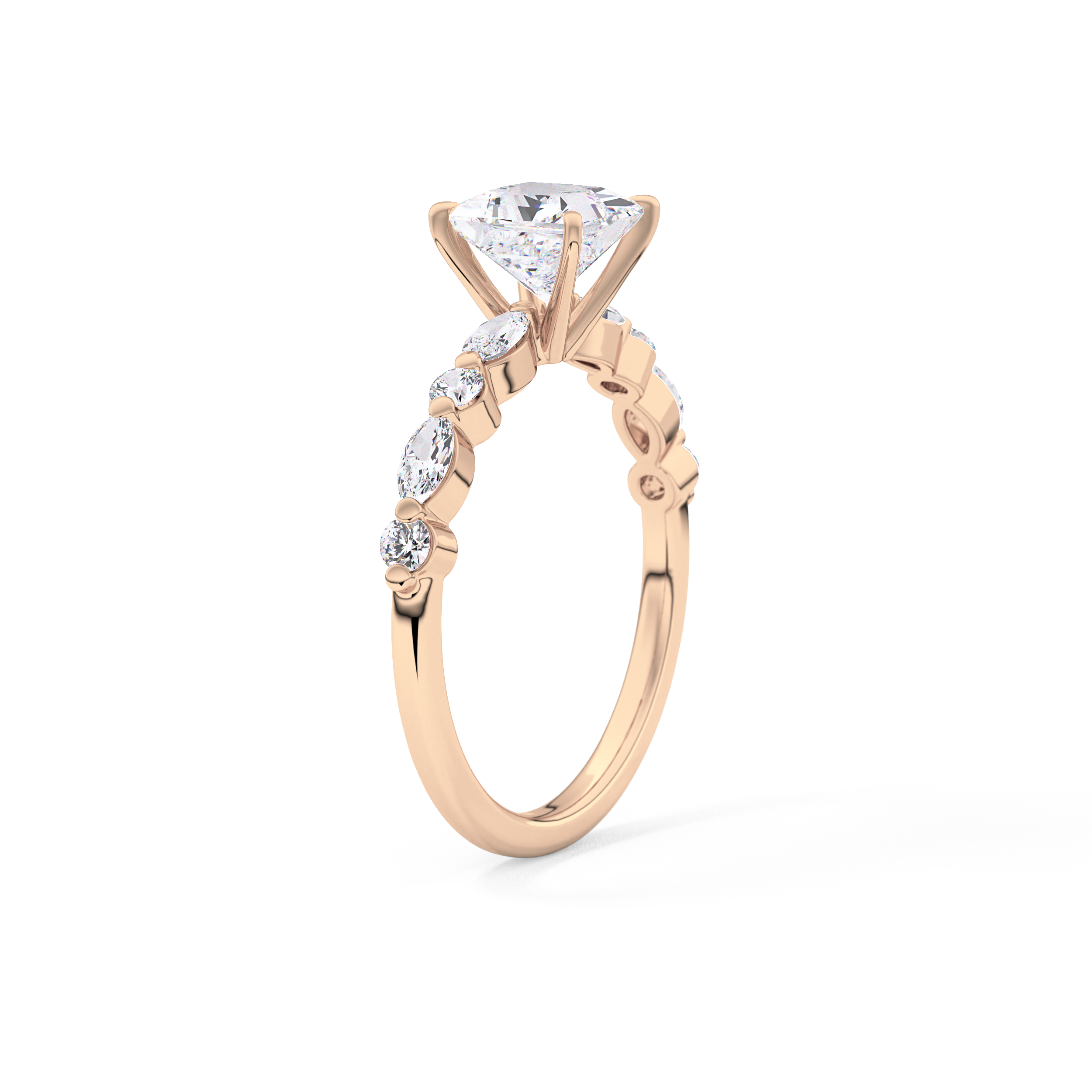 Princess Cut 1.04 Carat Moissanite Ring – Pave Setting in Gold