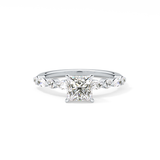 Princess Cut 1.04 Carat Moissanite Ring – Pave Setting in Gold