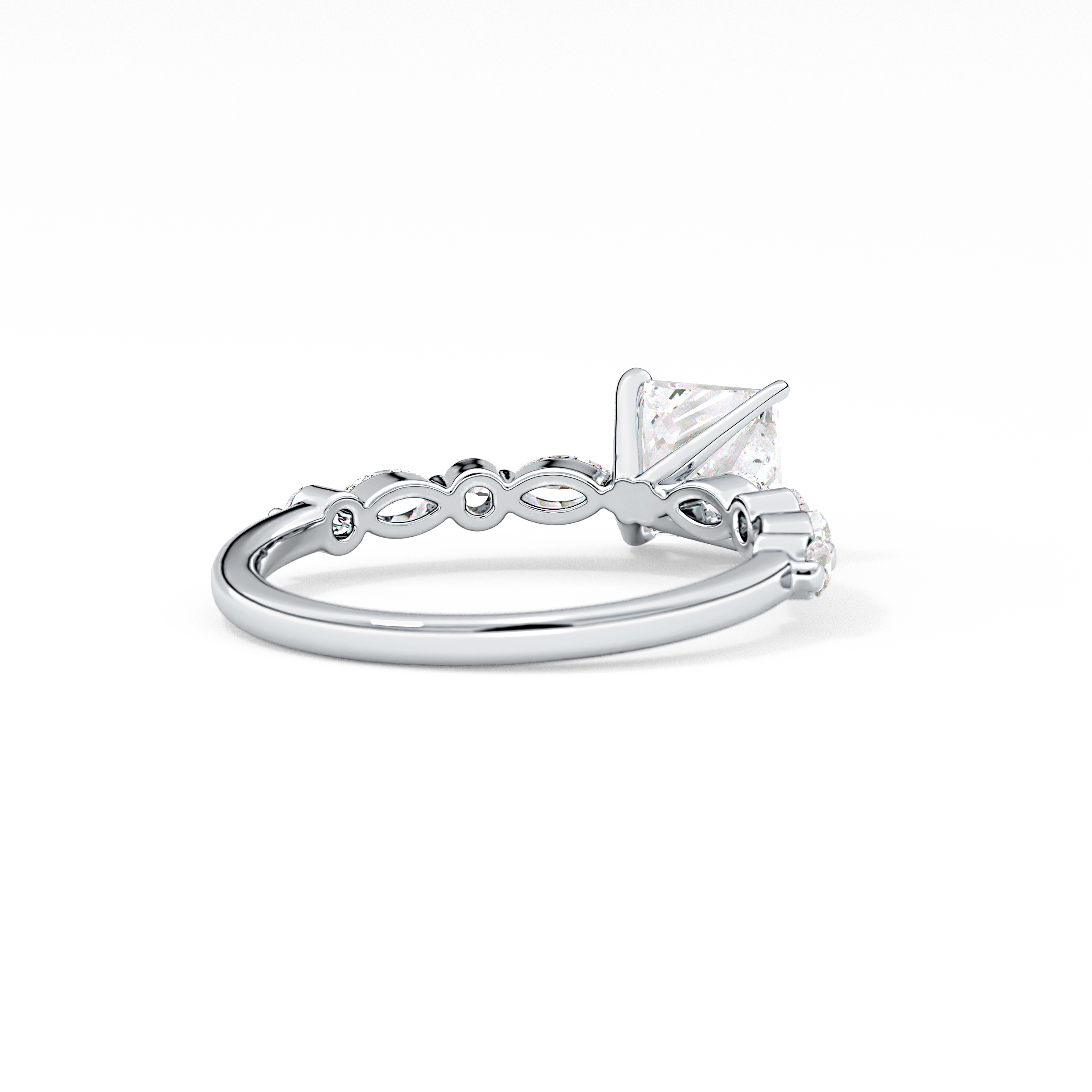 Princess Cut 1.04 Carat Moissanite Ring – Pave Setting in Gold