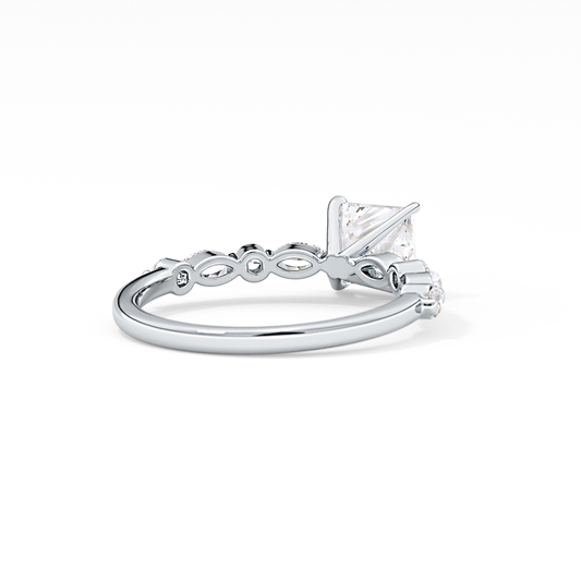 Princess Cut 1.04 Carat Moissanite Ring – Pave Setting in Gold