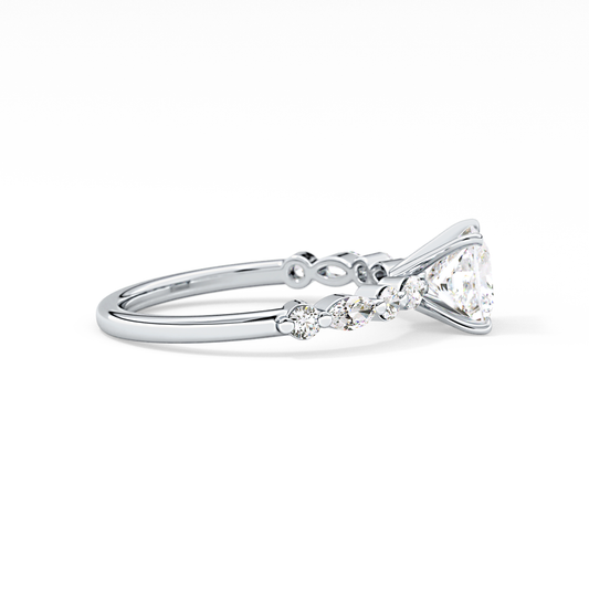 Princess Cut 1.04 Carat Moissanite Ring – Pave Setting in Gold