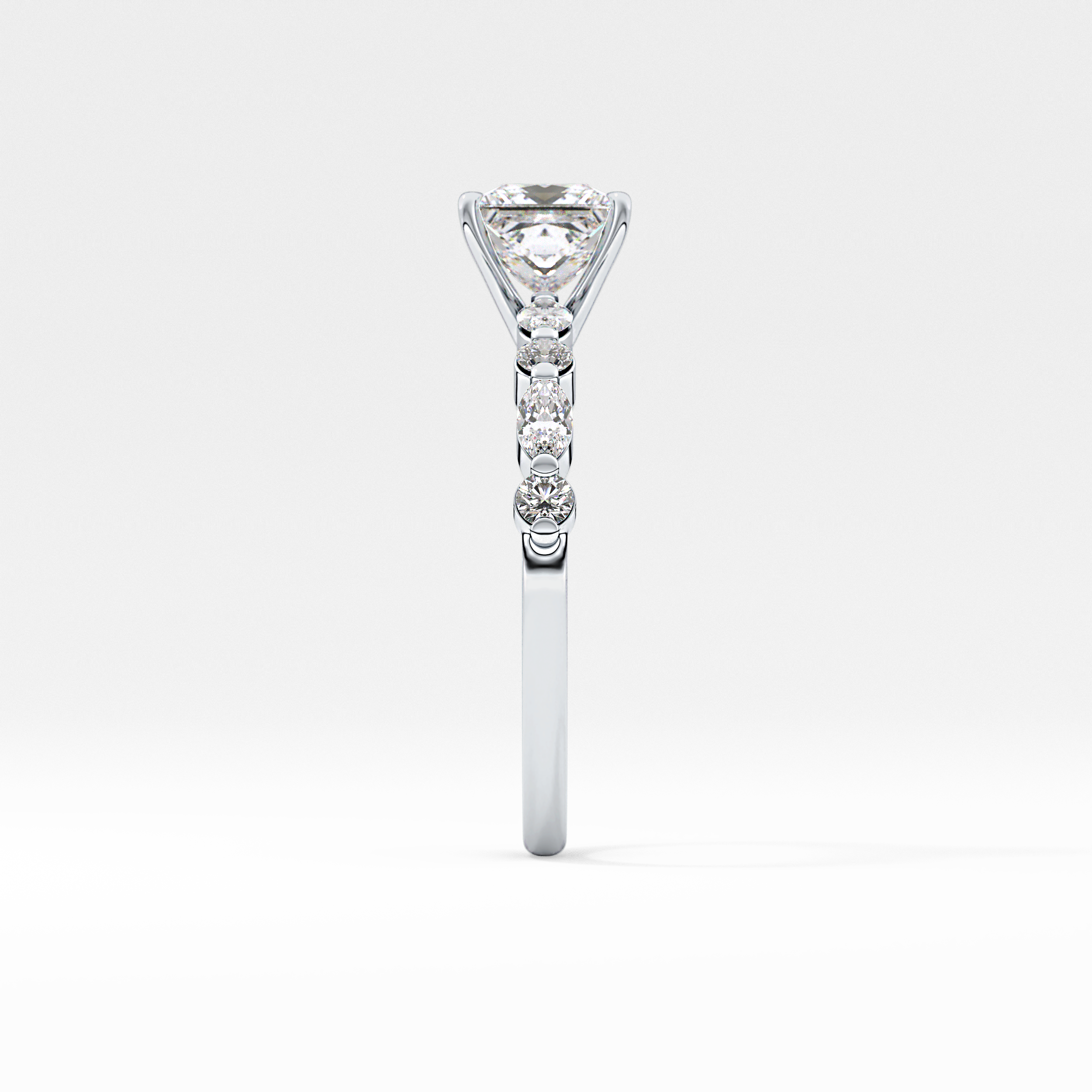 Princess Cut 1.04 Carat Moissanite Ring – Pave Setting in Gold