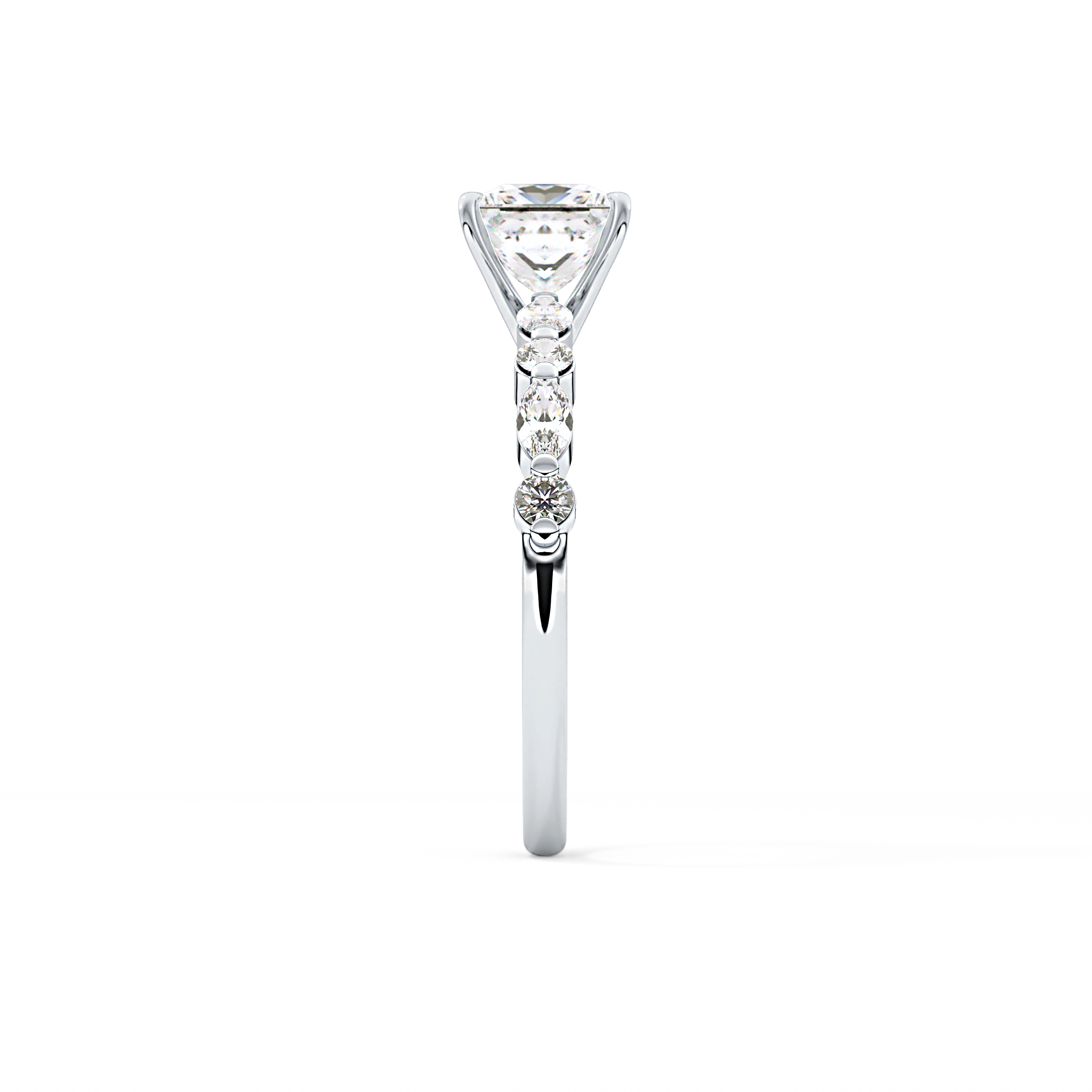 Princess Cut 1.04 Carat Moissanite Ring – Pave Setting in Gold