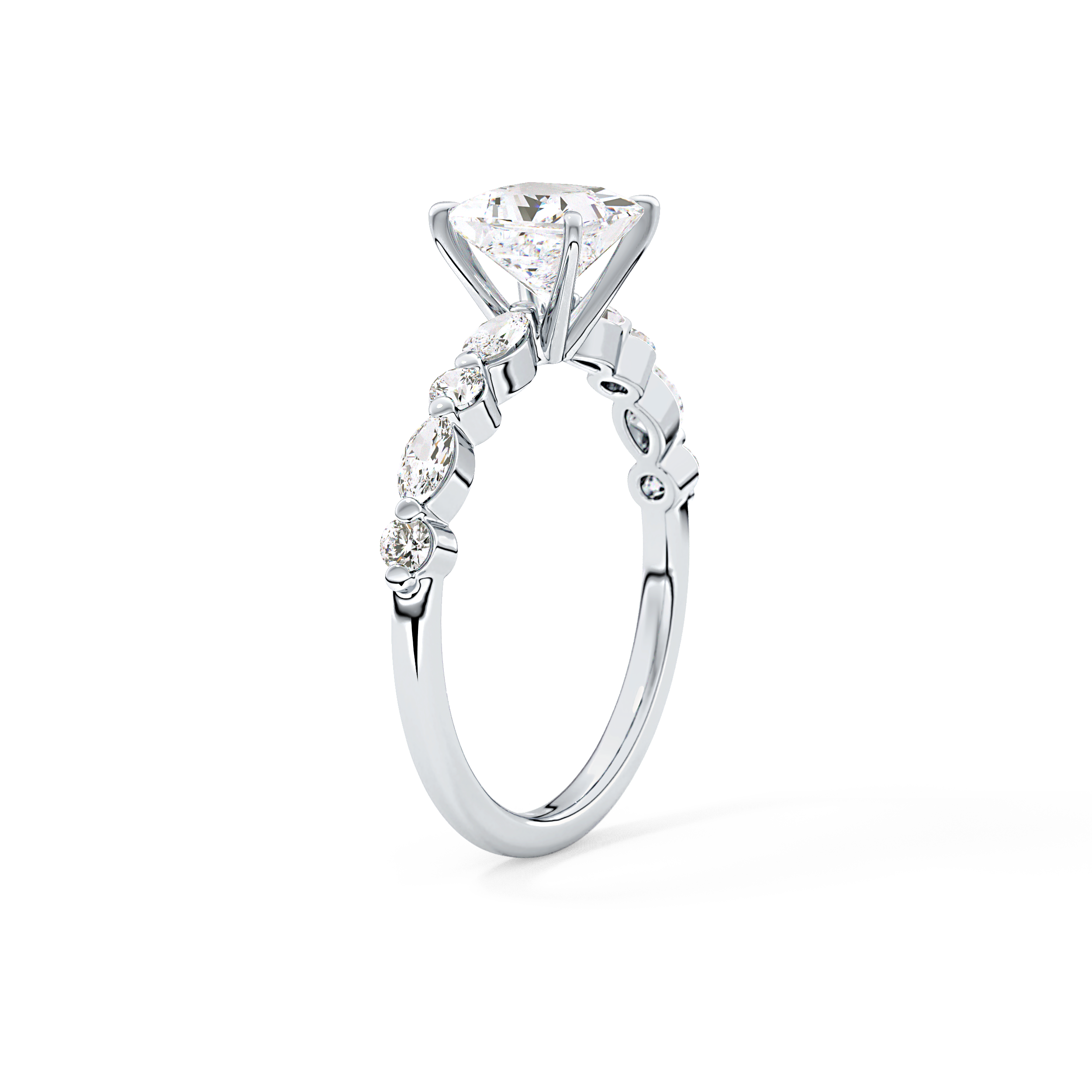 Princess Cut 1.04 Carat Moissanite Ring – Pave Setting in Gold