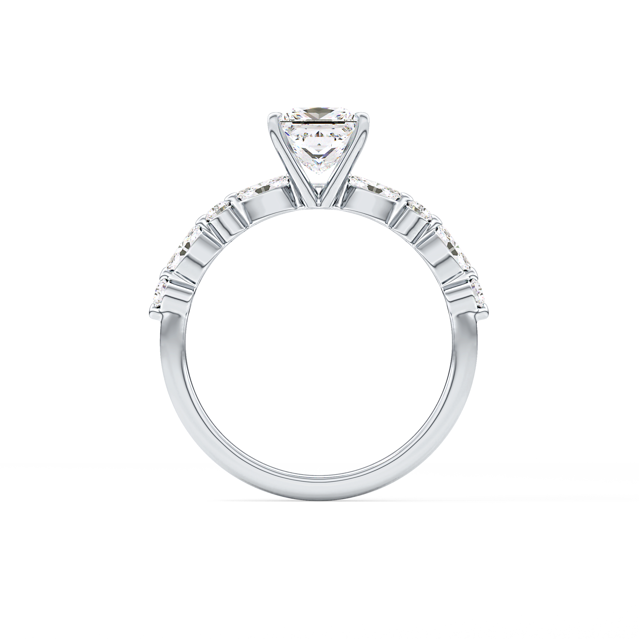 Princess Cut 1.04 Carat Moissanite Ring – Pave Setting in Gold