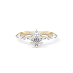 Pear Cut 0.93 Carat Moissanite Ring – Pave Setting in Gold