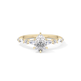 Pear Cut 0.93 Carat Moissanite Ring – Pave Setting in Gold
