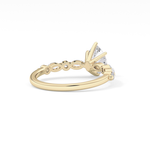 Pear Cut 0.93 Carat Moissanite Ring – Pave Setting in Gold
