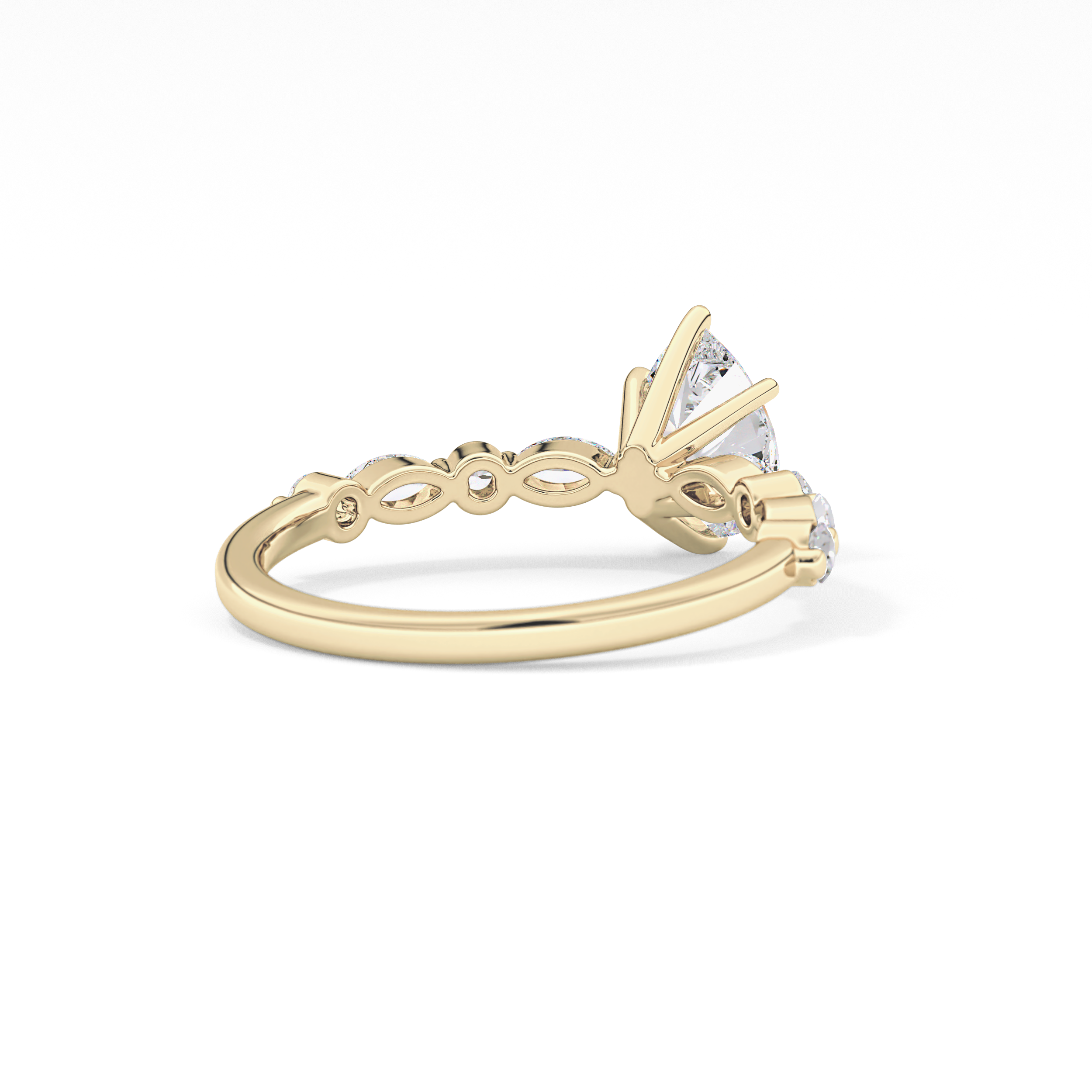 Pear Cut 0.93 Carat Moissanite Ring – Pave Setting in Gold