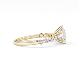 Pear Cut 0.93 Carat Moissanite Ring – Pave Setting in Gold