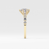 Pear Cut 0.93 Carat Moissanite Ring – Pave Setting in Gold