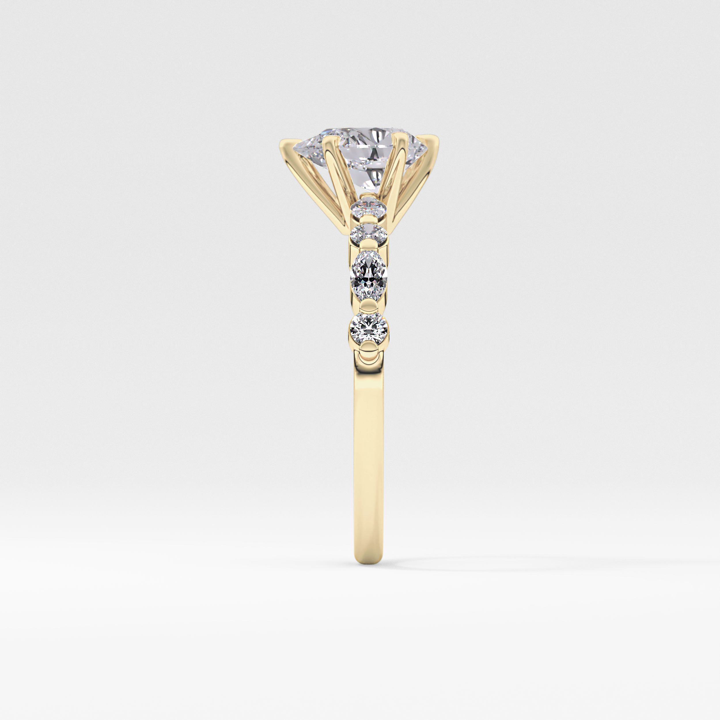 Pear Cut 0.93 Carat Moissanite Ring – Pave Setting in Gold