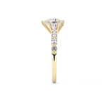 Pear Cut 0.93 Carat Moissanite Ring – Pave Setting in Gold