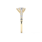 Pear Cut 0.93 Carat Moissanite Ring – Pave Setting in Gold