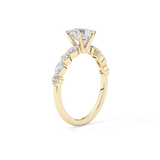 Pear Cut 0.93 Carat Moissanite Ring – Pave Setting in Gold