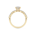 Pear Cut 0.93 Carat Moissanite Ring – Pave Setting in Gold