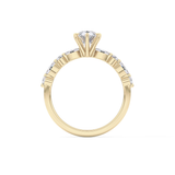 Pear Cut 0.93 Carat Moissanite Ring – Pave Setting in Gold