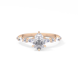 Pear Cut 0.93 Carat Moissanite Ring – Pave Setting in Gold