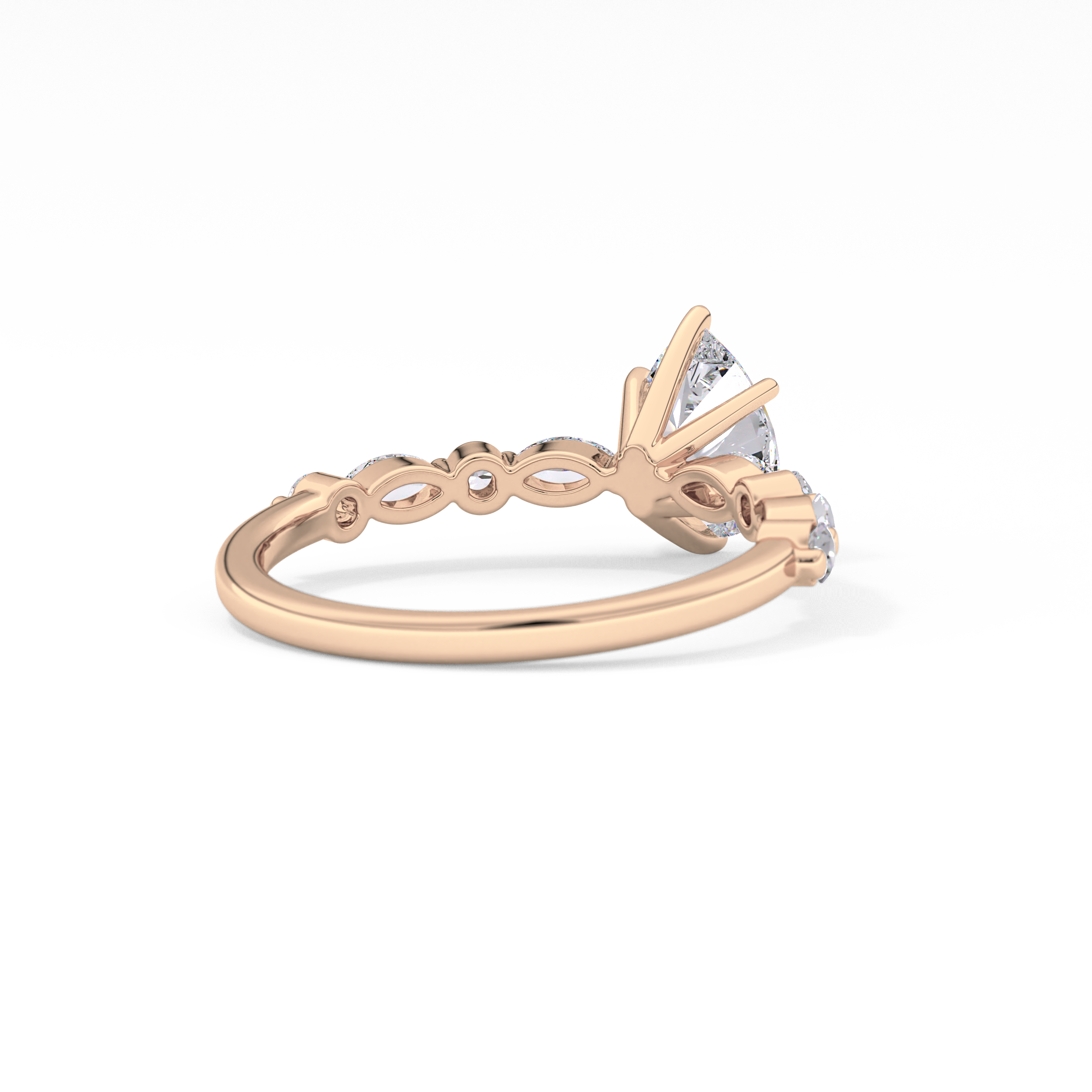 Pear Cut 0.93 Carat Moissanite Ring – Pave Setting in Gold
