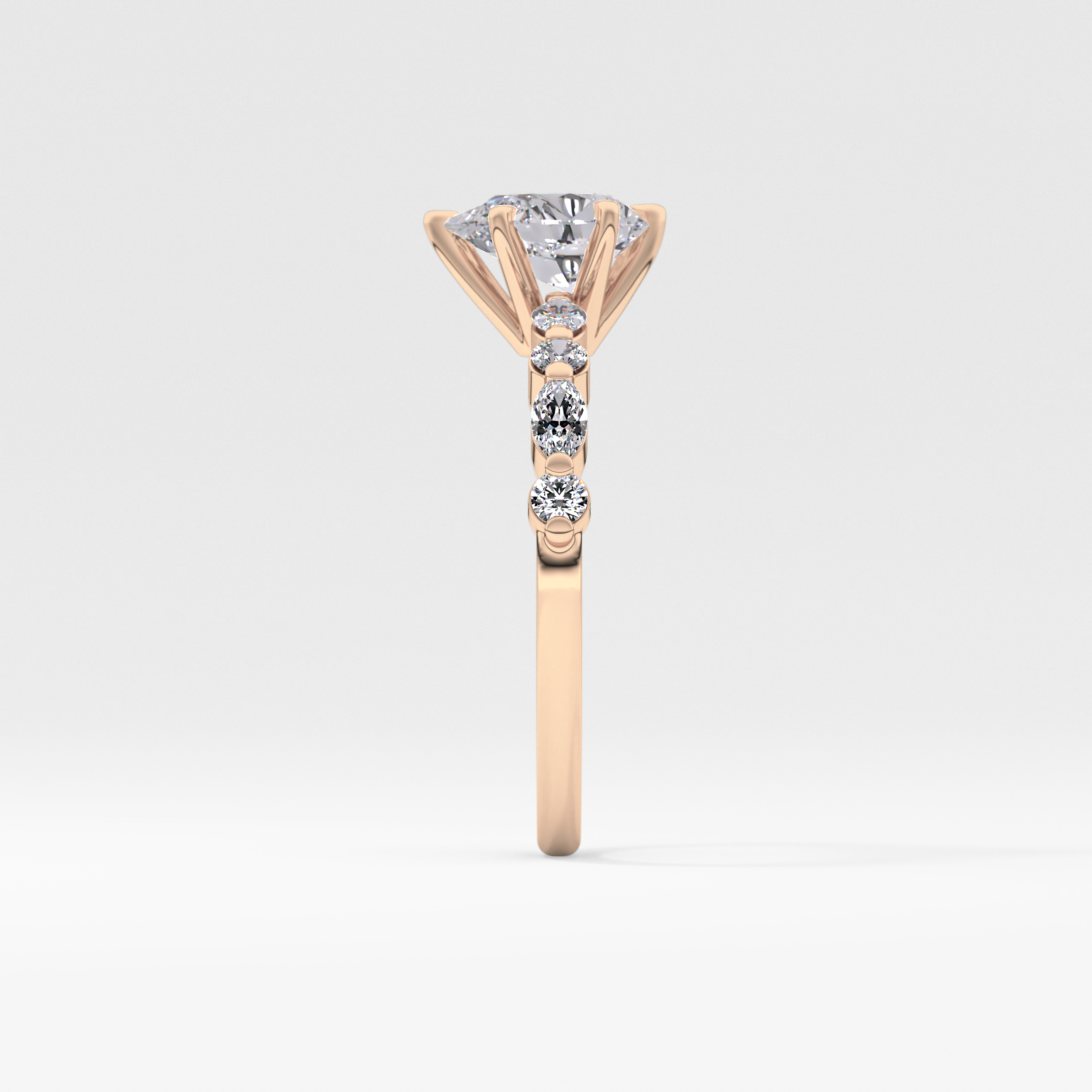 Pear Cut 0.93 Carat Moissanite Ring – Pave Setting in Gold