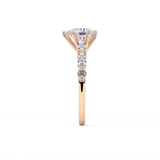 Pear Cut 0.93 Carat Moissanite Ring – Pave Setting in Gold