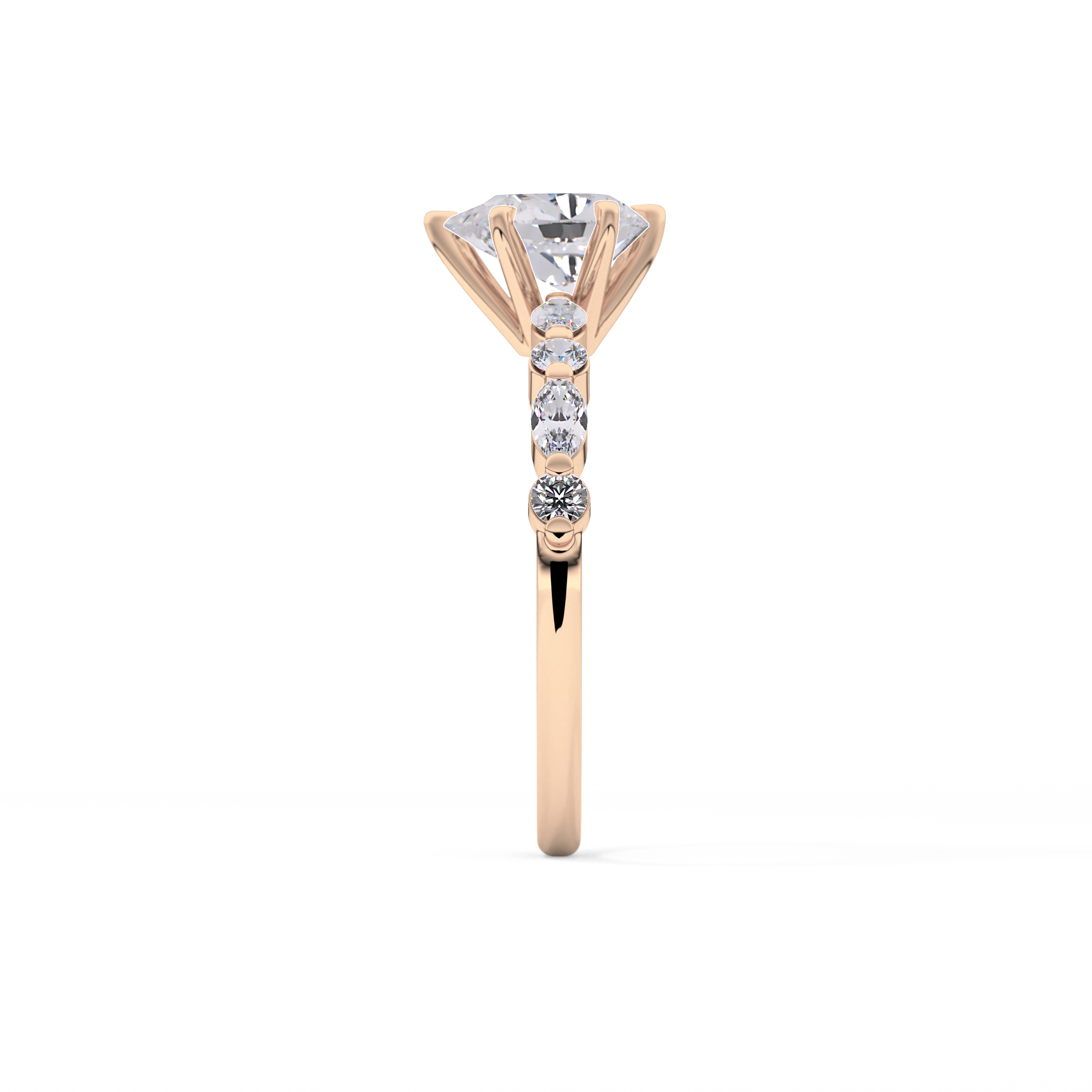 Pear Cut 0.93 Carat Moissanite Ring – Pave Setting in Gold