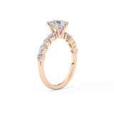 Pear Cut 0.93 Carat Moissanite Ring – Pave Setting in Gold