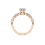 Pear Cut 0.93 Carat Moissanite Ring – Pave Setting in Gold