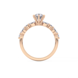 Pear Cut 0.93 Carat Moissanite Ring – Pave Setting in Gold
