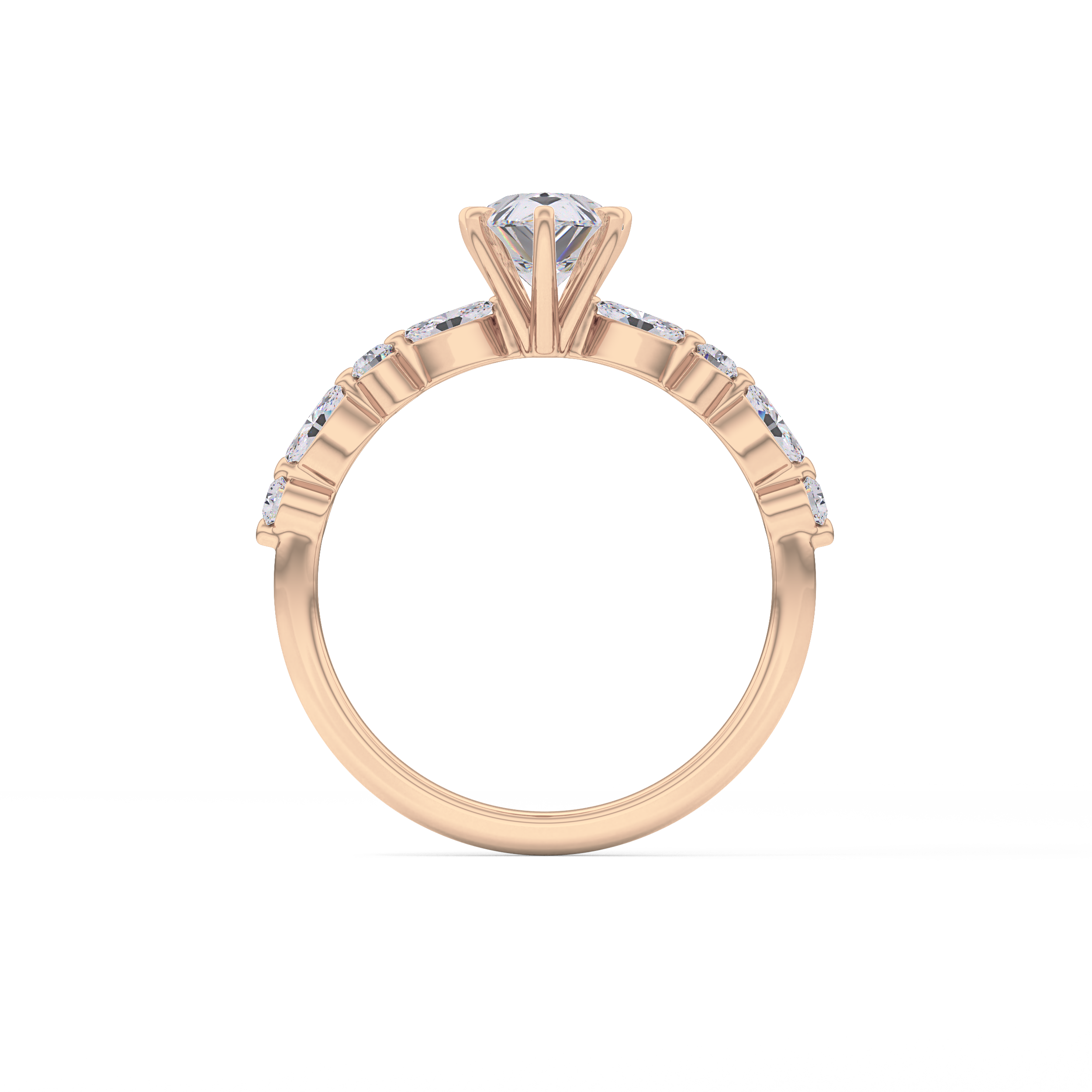 Pear Cut 0.93 Carat Moissanite Ring – Pave Setting in Gold