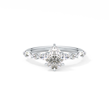 Pear Cut 0.93 Carat Moissanite Ring – Pave Setting in Gold