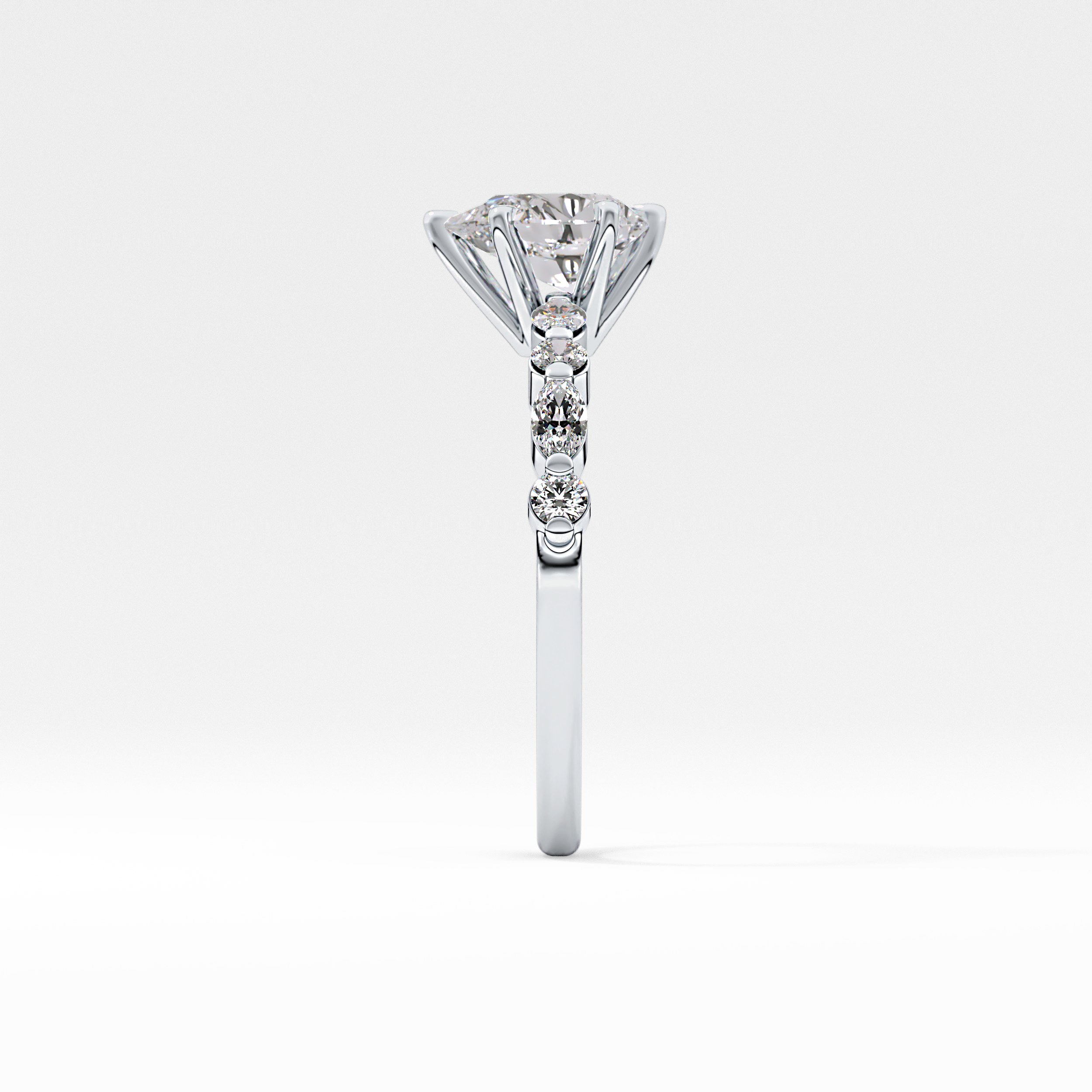 Pear Cut 0.93 Carat Moissanite Ring – Pave Setting in Gold