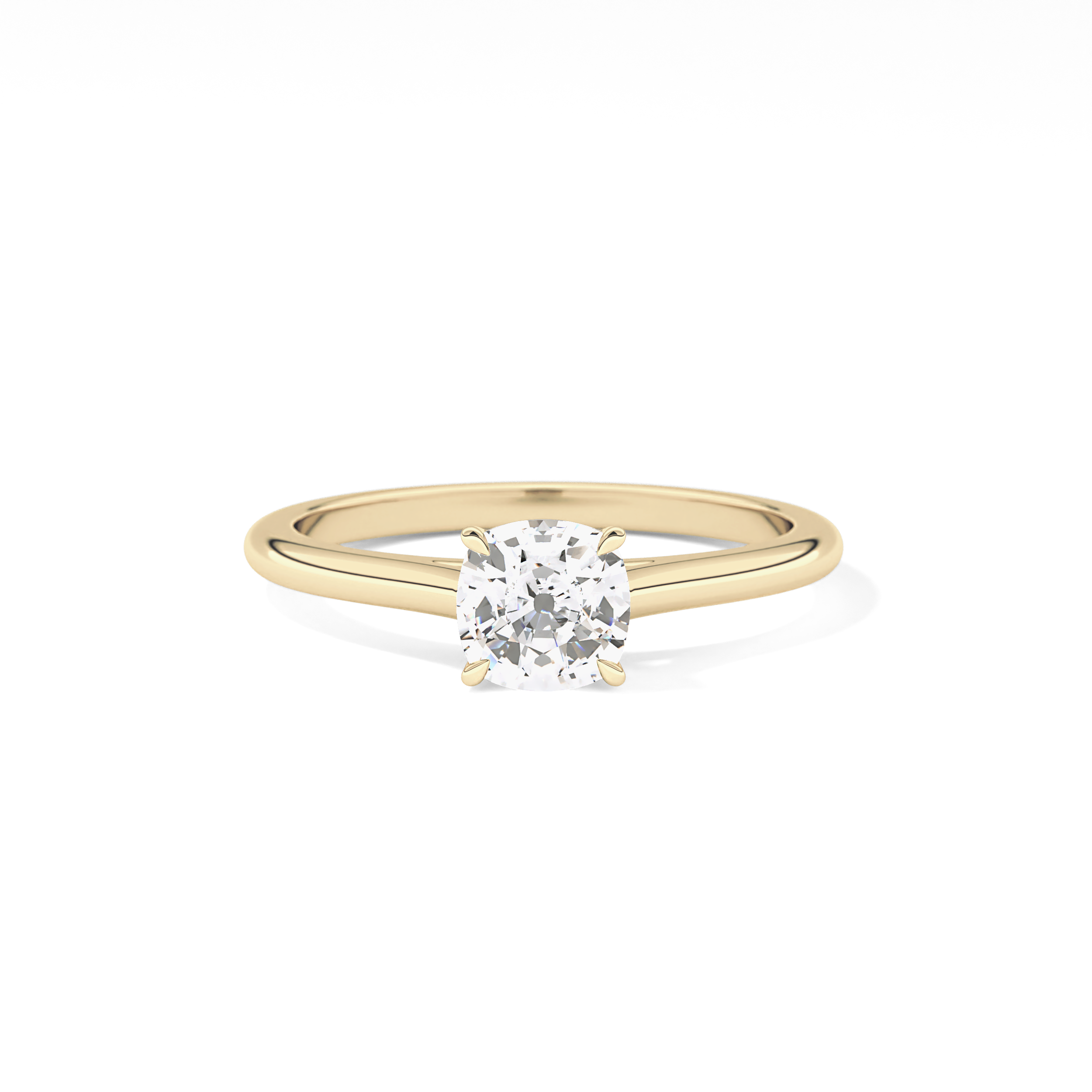 Cushion Cut 0.95 Carat Moissanite Ring – Solitaire Style in Gold