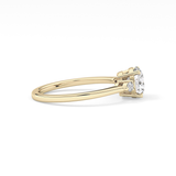 Round Cut 1.03 Carat Moissanite Ring – Three Stones Setting in Gold