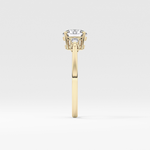 Round Cut 1.03 Carat Moissanite Ring – Three Stones Setting in Gold