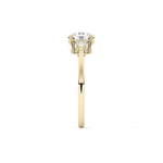 Round Cut 1.03 Carat Moissanite Ring – Three Stones Setting in Gold