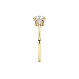 Round Cut 1.03 Carat Moissanite Ring – Three Stones Setting in Gold