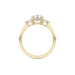 Round Cut 1.03 Carat Moissanite Ring – Three Stones Setting in Gold