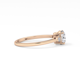 Round Cut 1.03 Carat Moissanite Ring – Three Stones Setting in Gold