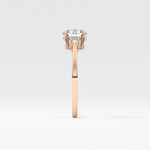 Round Cut 1.03 Carat Moissanite Ring – Three Stones Setting in Gold