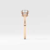 Round Cut 1.03 Carat Moissanite Ring – Three Stones Setting in Gold