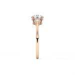 Round Cut 1.03 Carat Moissanite Ring – Three Stones Setting in Gold