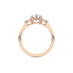 Round Cut 1.03 Carat Moissanite Ring – Three Stones Setting in Gold