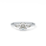Round Cut 1.03 Carat Moissanite Ring – Three Stones Setting in Gold